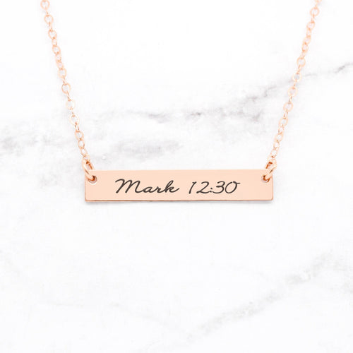 Bible Verse Necklace - Sterling Silver Bar Necklace